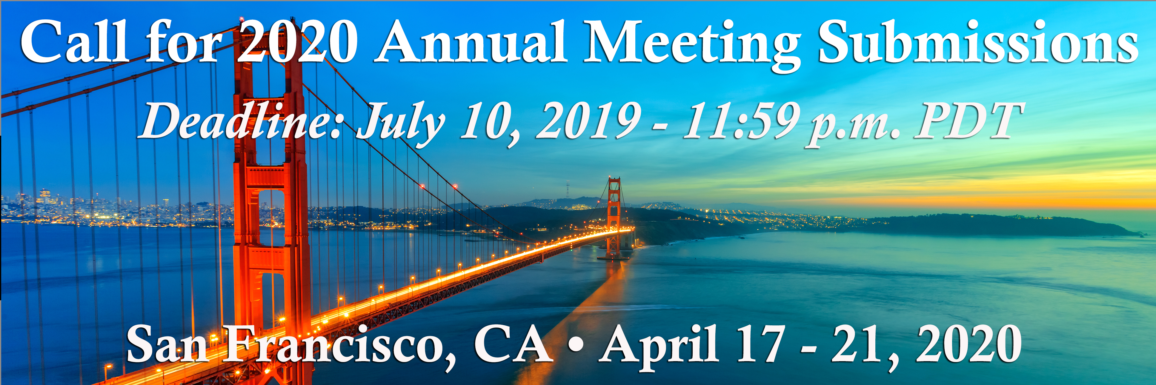 2020 Annual Meeting Call for Paper and Session Submissions